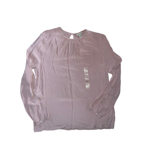Calvin Klein Jeans long sleeve blouse Mauve Pink Size Medium Career Office  NWT - Picture 1 of 3